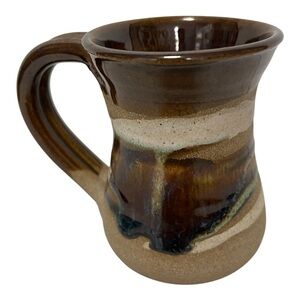Handcrafted Brown Ceramic Art Pottery Coffee Mug Sparta Fragrant Mushroom